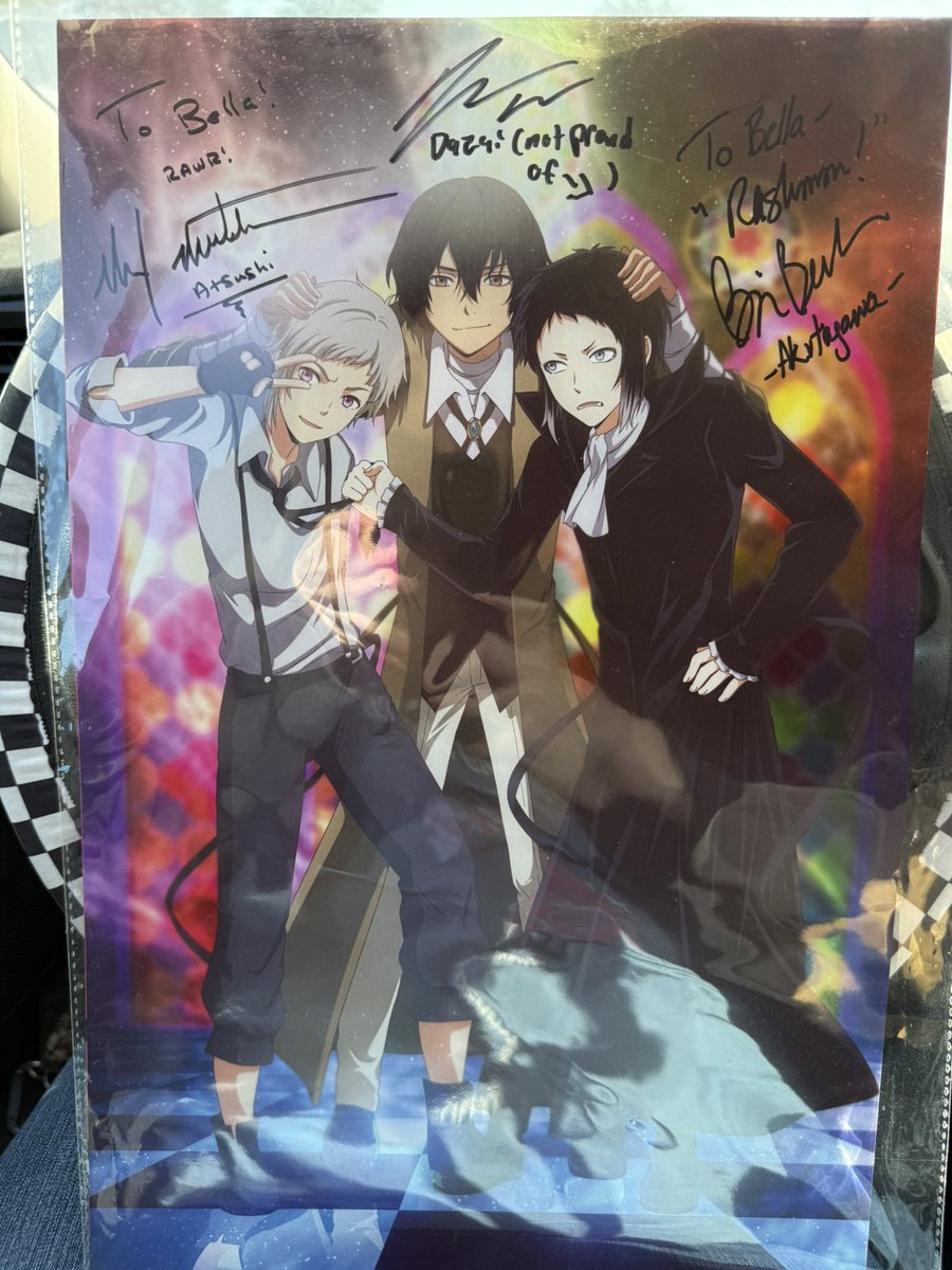 MrsBarylak's tweet photo. My daughter and I finally met @BrianBeacock today and got the final autograph on this poster. We got @MaxMittelman at Anime Frontier 2021 and @KaijiTang at Abilene Comic Con the next day, so we’ve been waiting a few years to collect the final signature. He was worth the wait! https://t.co/9Jlp6P9mv8