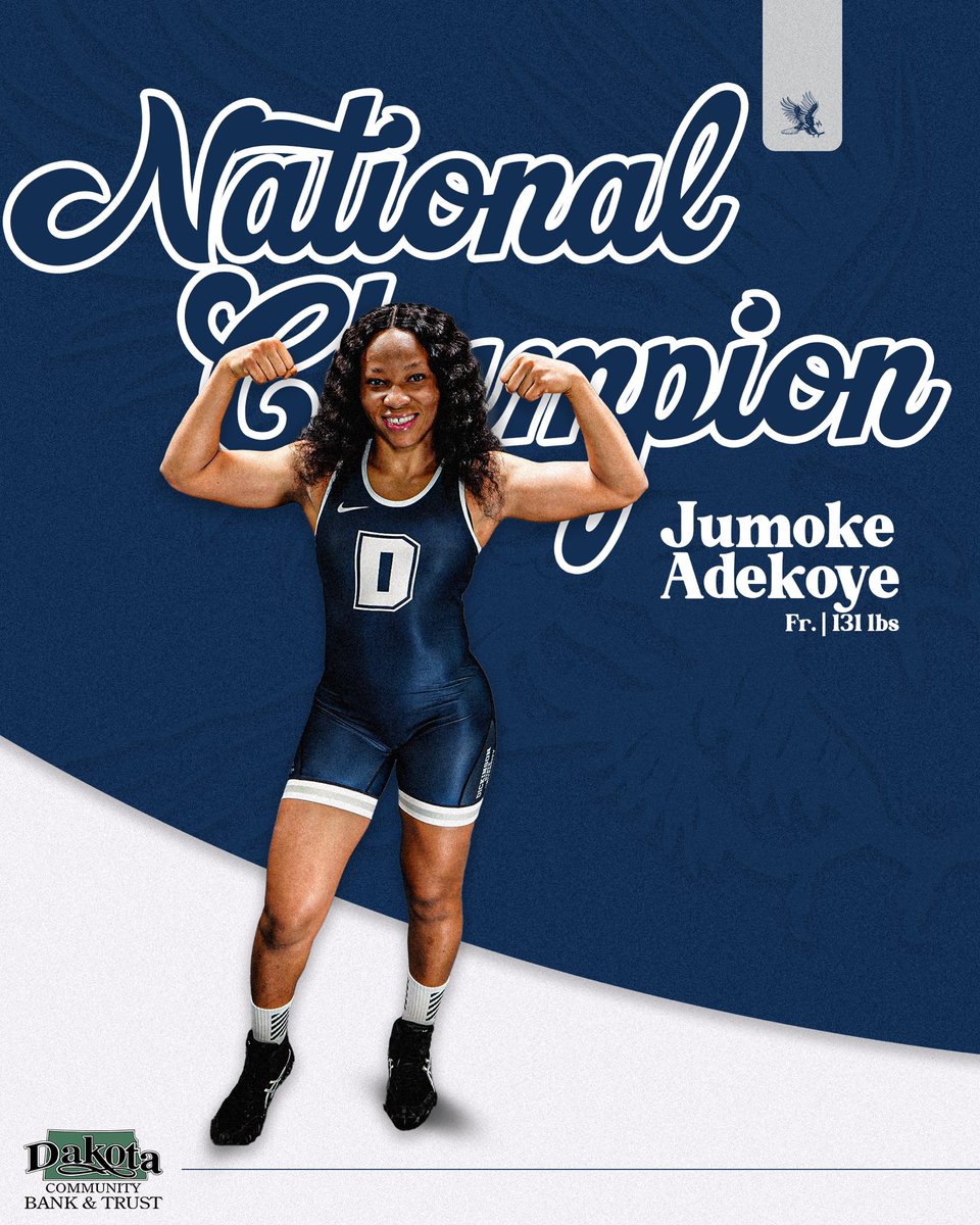SHES DONE IT!!

Jumoke Adekoye wins 5-3 to become the first National Champion in @BlueHawkWWrest history!

#HawksAreUp