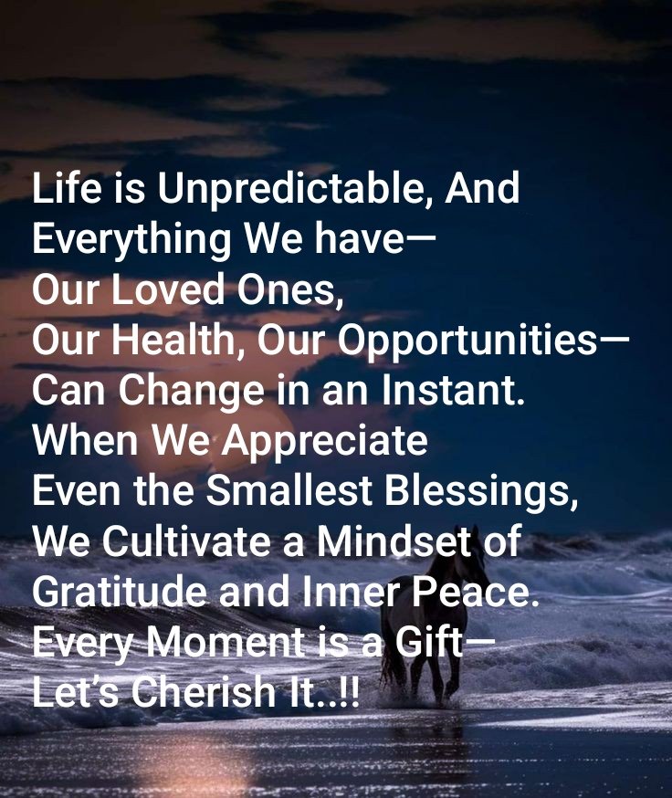 Sunita_Says_'s tweet photo. The Life that You are living Now, is also a Dream of Millions. So Always be Satisfied with Your Life. Be Happy in Every Moment of Life...!!!
#BeGrateful #Gratitude #JoyTrain #thankfulness #LifeIsUnpredictable #ThinkBigSundayWithMarsha https://t.co/w1PTtzNAeO