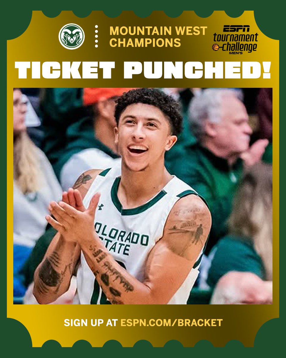 Colorado State is the Mountain West champ for the first time in 22 YEARS 👏 

Next stop: The NCAA tournament 🔜
