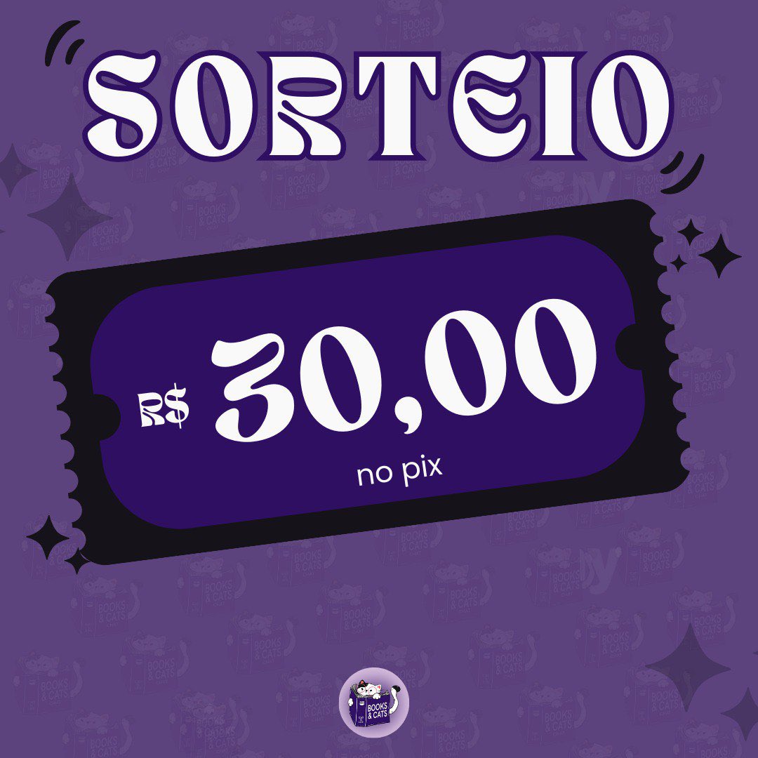 Books&Cats | Promoções e Novidades Literárias (@booksanddcats) on Twitter photo 🚨 TERCEIRO SORTEIO RELÂMPAGO
Valendo um pix de R$30!
Regras
Seguir a página <a href="/booksanddcats/">Books&Cats | Promoções e Novidades Literárias</a>
Curtir e rt este tweet (sem citar)
Tudo certo, resultado amanhã, dia 16, às 21h. Boa sorte! 🚨 TERCEIRO SORTEIO RELÂMPAGO
Valendo um pix de R$30!
Regras
Seguir a página <a href="/booksanddcats/">Books&Cats | Promoções e Novidades Literárias</a>
Curtir e rt este tweet (sem citar)
Tudo certo, resultado amanhã, dia 16, às 21h. Boa sorte!