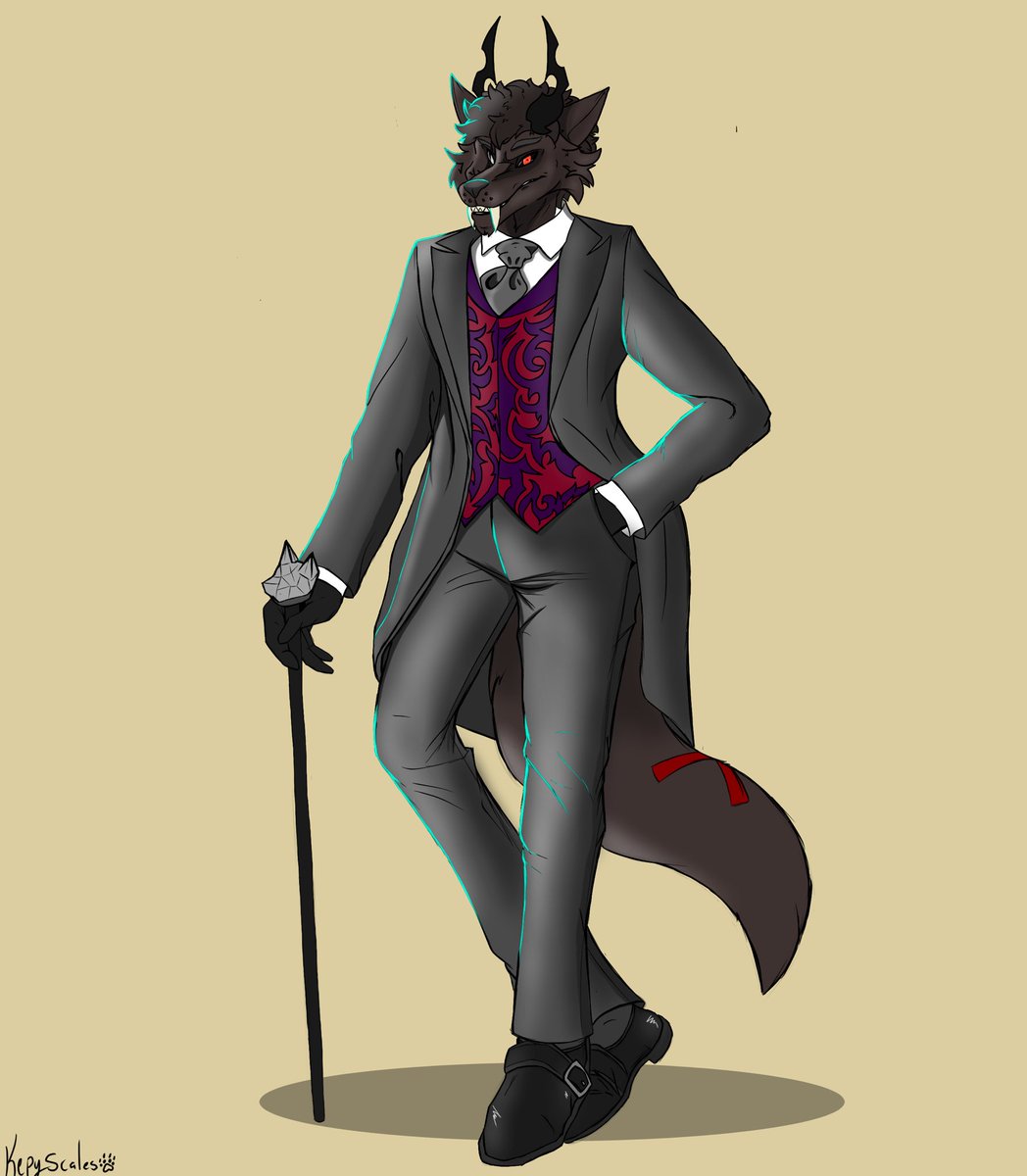 From a wolf to a hellhound (somewhat) this elegant guy is ready to do business 

Art 🎨: <a href="/KepyScales/">KepyRoc</a>