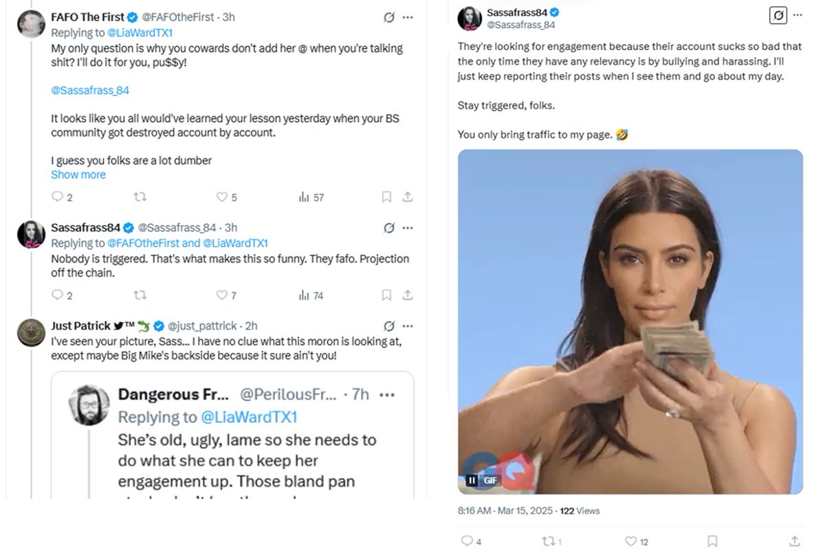 Lia (@liawardtx1) on Twitter photo 1/3 - Example of how grifters and their follower train simps operate
Meet <a href="/FAFOtheFirst/">FAFO The First</a>. This 🤡 was upset about my post about <a href="/Sassafrass_84/">Sassafrass84</a> and why I didn't tag her calling me a poosay and tagged her🥳
I'm blocked so why bother🤣
Next- Assy claims she not triggered and shows 1/3 - Example of how grifters and their follower train simps operate
Meet <a href="/FAFOtheFirst/">FAFO The First</a>. This 🤡 was upset about my post about <a href="/Sassafrass_84/">Sassafrass84</a> and why I didn't tag her calling me a poosay and tagged her🥳
I'm blocked so why bother🤣
Next- Assy claims she not triggered and shows
