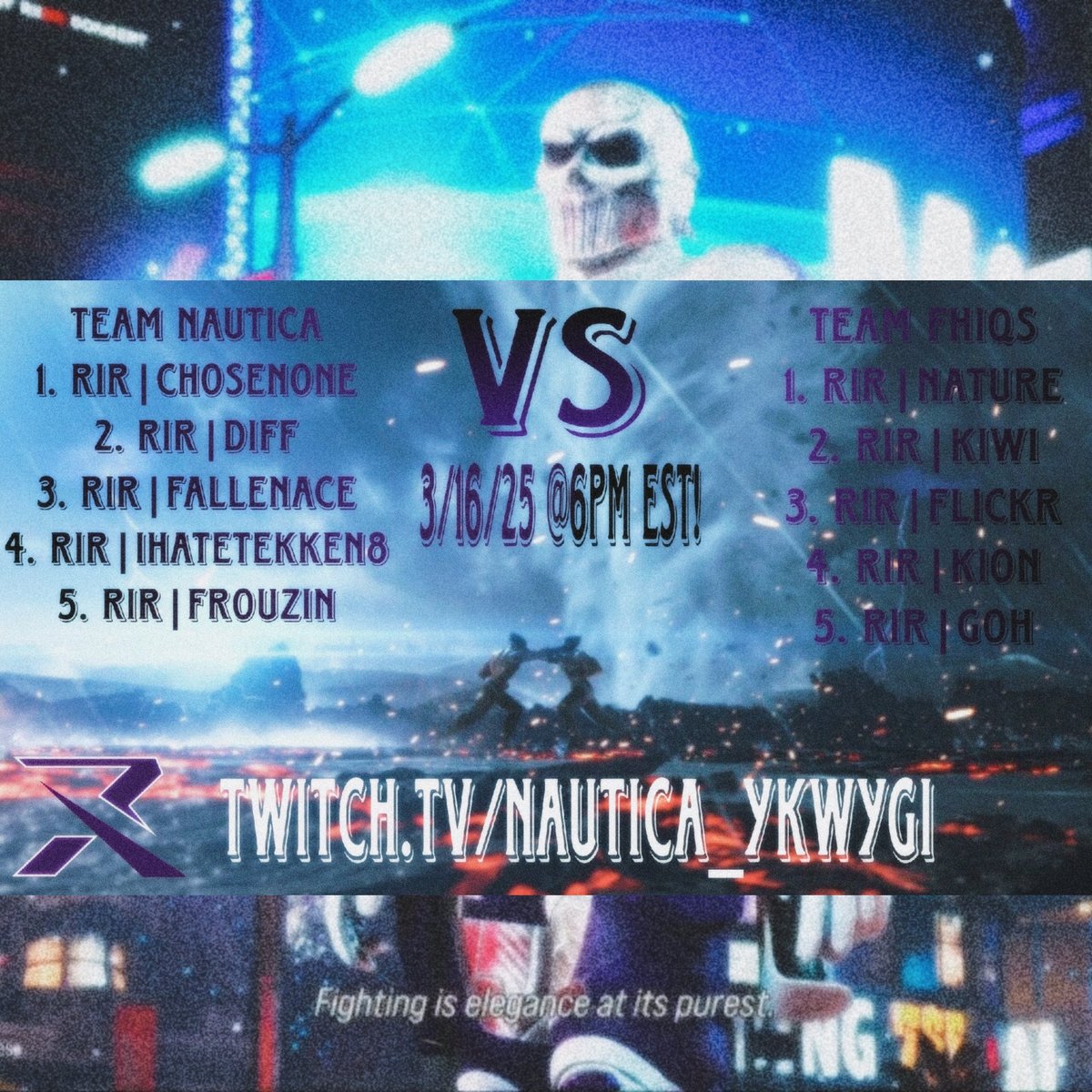 nautica_ykwygi's tweet photo. First ever RiR members only team battle! Team Nautica Vs Team @UhhFhiqs Be there! #RiR #RankedIsntReal https://t.co/WLkNlfsxHs