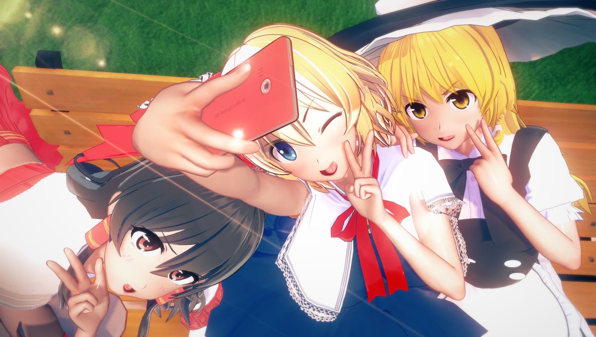 oborotuki's tweet photo. SDお借りしました。青春っぽくてええアングルやぁ

#コイカツサンシャイン #コイカツ
#東方Project #博麗霊夢 #霧雨魔理沙
#アリス・マーガトロイド https://t.co/ijXwHE5wWG