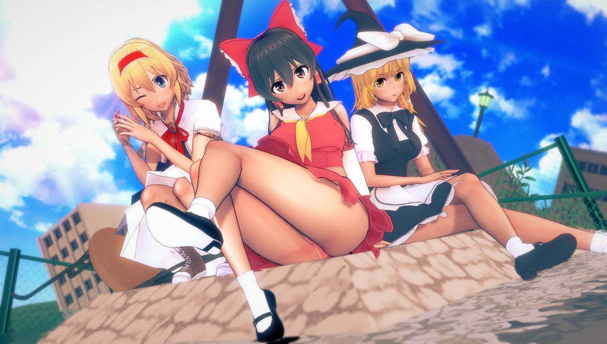 oborotuki's tweet photo. SDお借りしました。パンツはみ・・えてません。

#コイカツサンシャイン #コイカツ
#東方Project #博麗霊夢 #霧雨魔理沙
#アリス・マーガトロイド https://t.co/ah6W1c9tpC