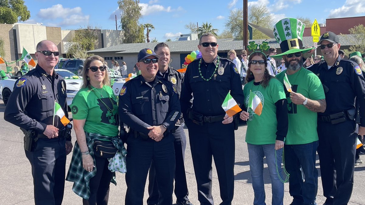 Honoring my Irish heritage this morning at the <a href="/PatricksDayPHX/">St. Patricks Day PHX</a> parade. Joined by members of the Executive Team <a href="/PhoenixPolice/">Phoenix Police</a> and reservists.