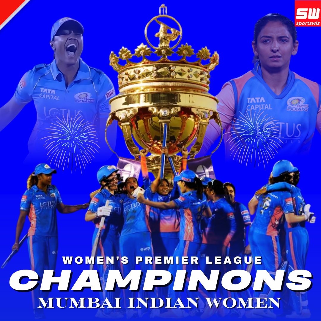 mysportswiz's tweet photo. MEET THE NEW WPL WOMEN'S CHAMPIONS 2025
Mumbai Indians Women team fought in the WPL 2025 final match and grab the victory in the series and become the Champion In WPL-2025
https://t.co/pHmnsb7OTj
#MumbaiIndians #DelhiCapitals #DC #DCagainloss #Loss #WPL #12thTrophy #Champions #MIFamily #CricketLegacy #WPL #Pakistancricket #Jordanpoole #Lap1 #Safetycar #NZvsPAK #Carlossainz #WPL2025