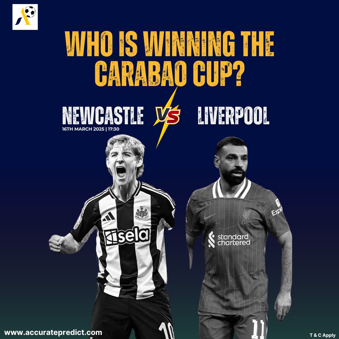 accuratepredicz's tweet image. Who will win the #CarabaoCupFinal ?

Newcastle vs Liverpool

📅 16th March 2025 | ⏰ 17:30
Drop your predictions in the comments! 👇⚡

👉 Get expert football picks at accuratepredict.com

#AccuratePredict #AccuratePredictions#AccurateFootballPredictions #EFL |…