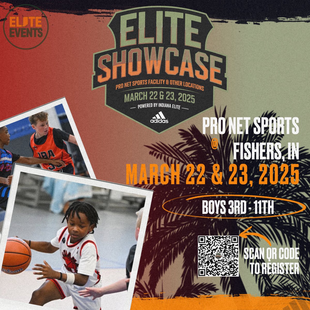 🏀 Elite Showcase – March 23 &amp; 24! 🏀

Don’t miss your chance to compete against top grassroots teams. Open to Boys 3rd-11th Grade at Pro Net Sports!

📅 Dates: March 23 &amp; 24
📍 Location: Pro Net Sports - Fishers, Indiana 
🔗 Register: shorturl.at/NoKRZ