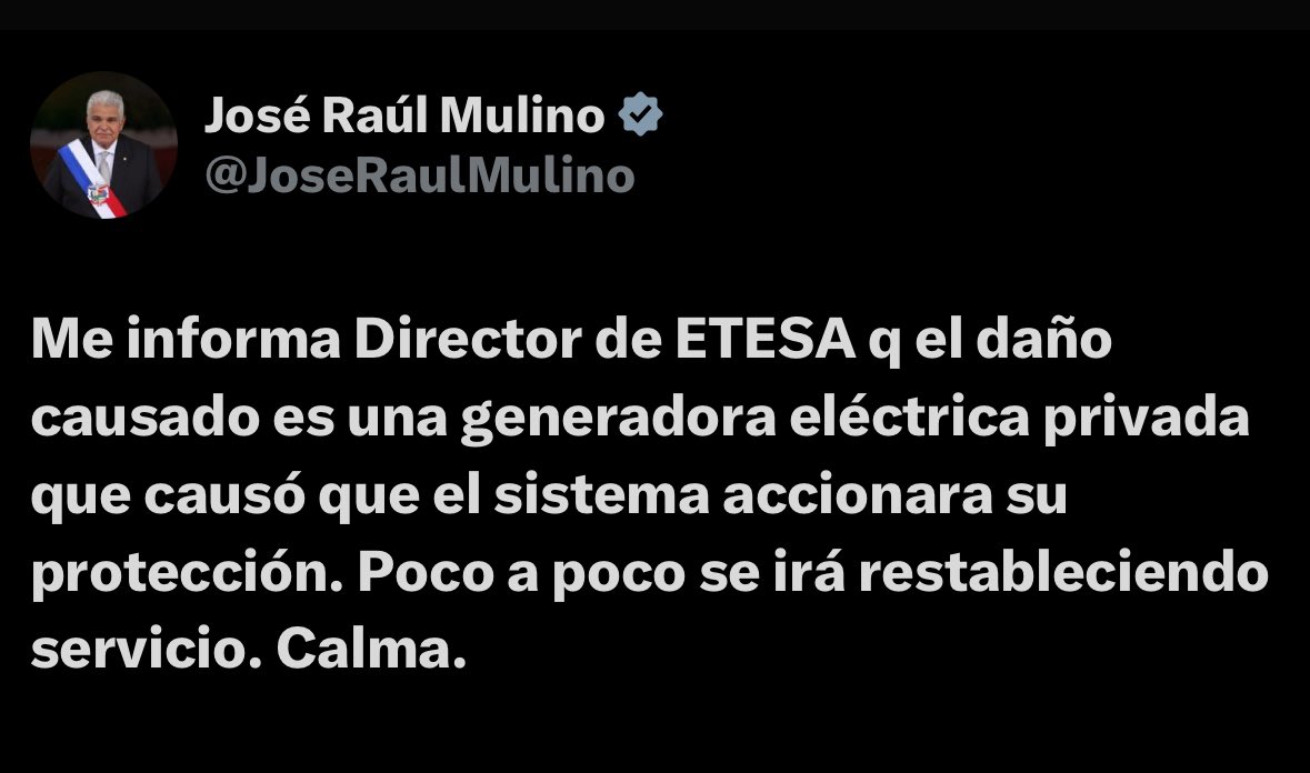 La Última Información Oficial Sobre el Apagón Nacional