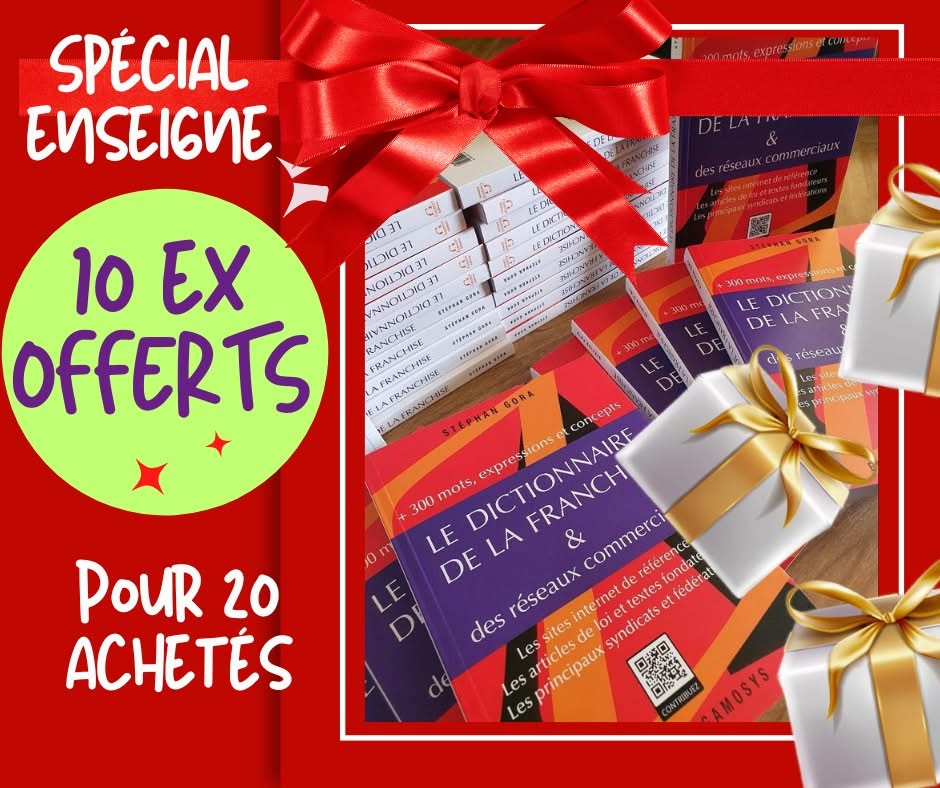AtoutFranchise's tweet photo. SPECIAL CADEAU ENSEIGNE 🎉 SPECIAL SALON FRANCHISE
10 exemplaires OFFERTS ❣️
Pour 20 achetés

#franchise 
#salonfranchise 
#franchising 

Faites plaisir à vos franchisés avec Le Dictionnaire de la Franchise
#Management 
#team 

https://t.co/Bp13R60X76 https://t.co/E8MOgzWlaz