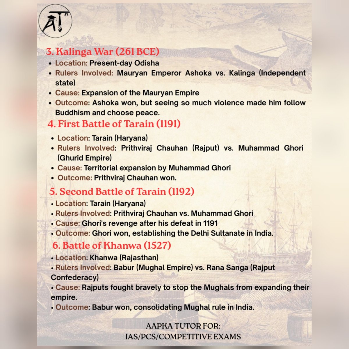 TutorAapka's tweet photo. Important Battles in Indian history 
.
.
.
.
Follow 👉 @aapkatutor.official 
.
.
.
.
.
.
#instagram #insta #instagood #Upsc #UpscGoals #UpscExam #upscaspirants #upscnotes #ias #iasnotes #iasexam #iasaspirants #pcs #pcsaspirants #pcsnotes #pcsexam #History https://t.co/tSsGtr7M1z