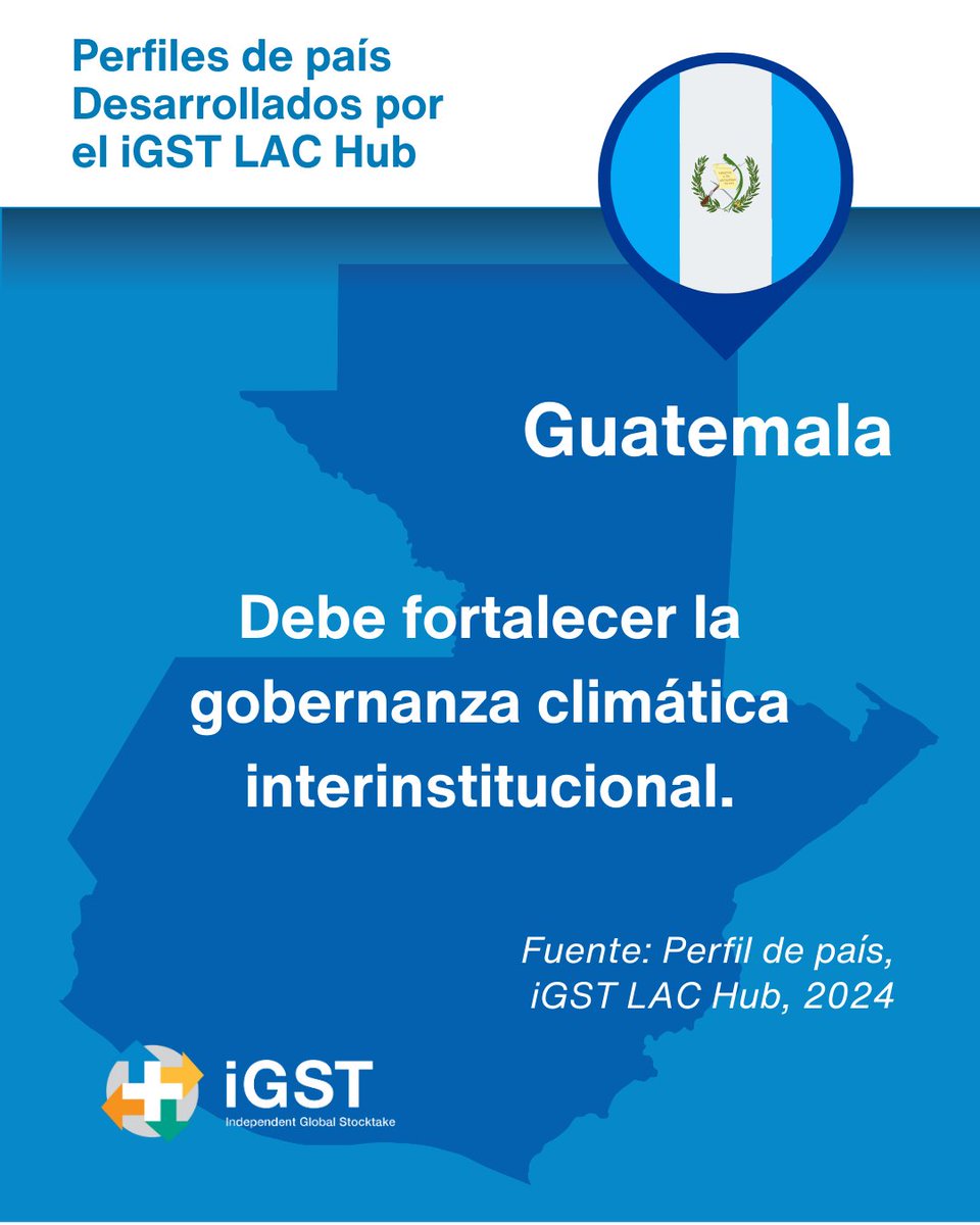 ¿Conoces la situación climática de Guatemala? 🇬🇹 Si aún no la conoces o quieres saber más al respecto, te invitamos a consultar el perfil de país desarrollado desde
el iGST LAC Hub.

Puedes consultarlo en nuestro sitio web 🔗: iniciativaclimatica.org/igst-lac-hub/