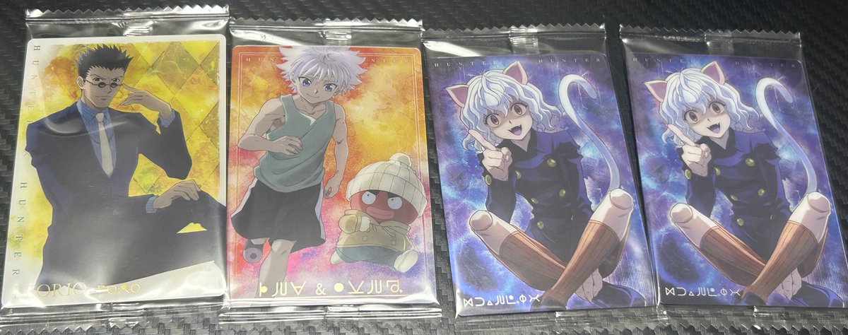 _itsudemoemiwo's tweet photo. HUNTER×HUNTER ハンターハンター イタジャガ メタリックプラカード トレカ 交換

譲 キルア&amp;イカルゴ
     レオリオ
     ネフェルピトー

求 フェイタン、クラピカ、ヒソカ、イルミ、クロロ、キルア

郵送での交換希望です。
お心当たりある方いれば、お気軽にお声掛けください🌟 https://t.co/uPW78LbTcp
