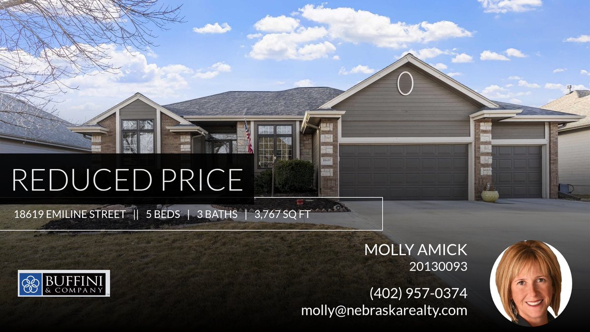 MollyAmick's tweet photo. 📍 Reduced Price 📍 This recently reduced home at 18619 Emiline Street in Omaha won't last long, so, don't wait to set up a showing! Reach out here or at (402) 957-0374 for more information!

Molly Amick
Nebraska Realty
402-957-0374 https://t.co/zwHhWZTZry https://t.co/1ploz3O2Ps