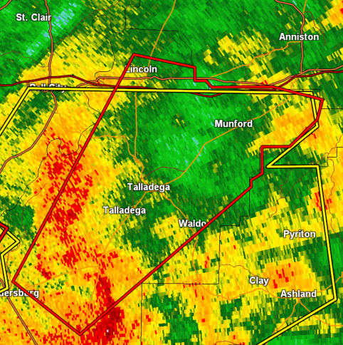 NWSBirmingham's tweet photo. Tornado Warning for northern Talladega County until 915PM CDT. Seek shelter immediately! https://t.co/yXE2GM3pmn