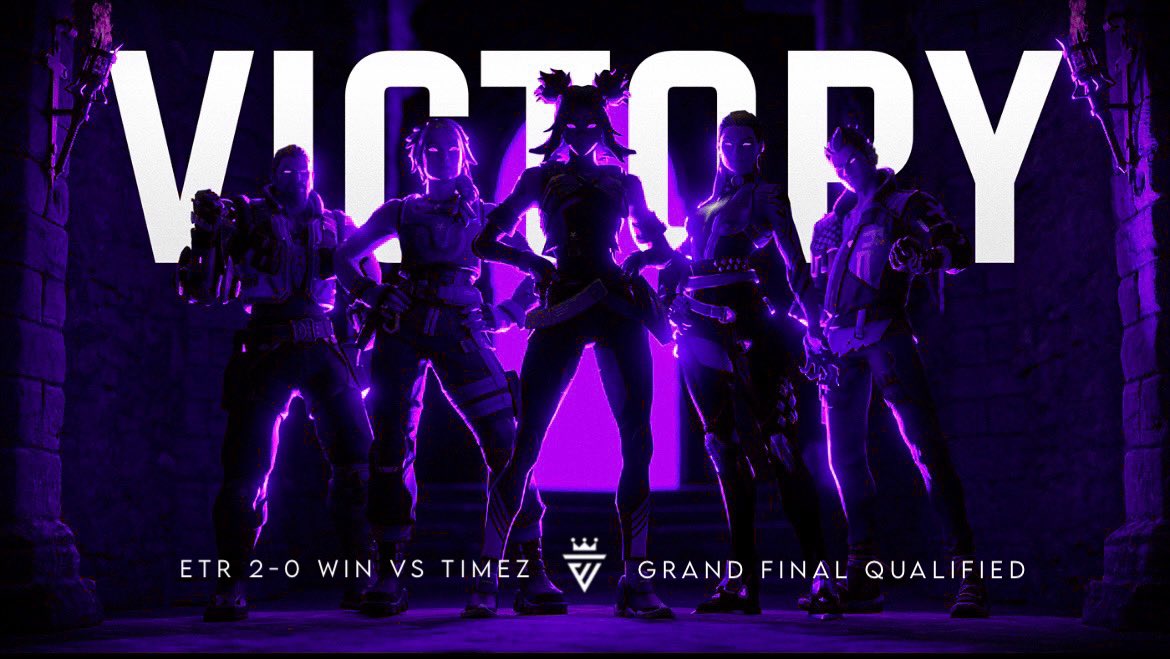 2-0 victory vs TimeZ, ETR is officially the first team qualified for grand finals!

#VALORANT #REIGNETERNAL