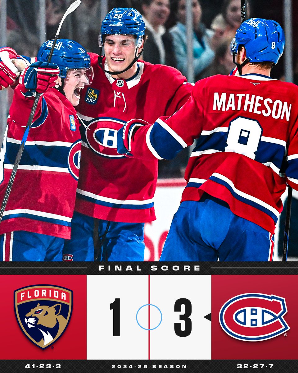 The <a href="/CanadiensMTL/">Canadiens Montréal</a> are back in the win column! 🔵⚪️🔴