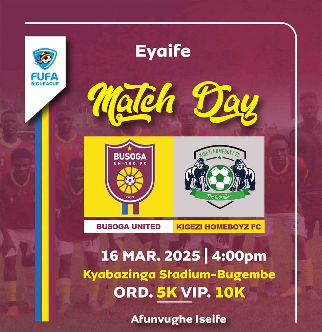 busogautdfc1's tweet photo. 🔥 IT'S MATCHDAY!🔥  
The boys are ready to bounce back! 💛💙  
Busoga United FC vs. Kigezi Homeboyz FC
📅 Today:Sunday, 16th March 2025  
⏰ Kickoff: 4:00 PM  
📍 Venue:  Kyabazinga Stadium  
Let’s pack the stands and roar the team to victory! 🏟️🙌  
#Eyaife #Matchday https://t.co/n3yr417AJX