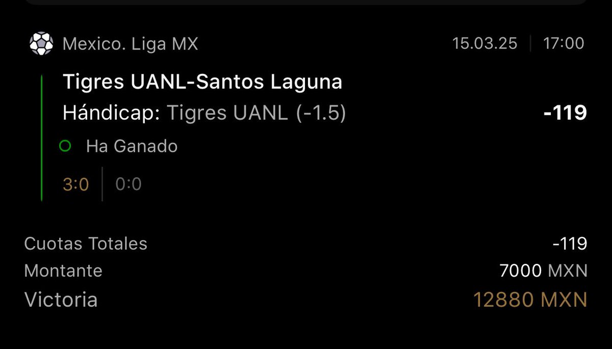 playerpicksmx's tweet image. PREMIUM: YA COBRAMOS CARAJO!!❤️

CON RESULTADO EXACTO INCLUIDO: TIGRES 3-0 SANTOS 👀 

ANÁLISIS #ONPOINT 🔥

✅Tigres -1.5 -119
💰$7,000 ➡️ $12,880
