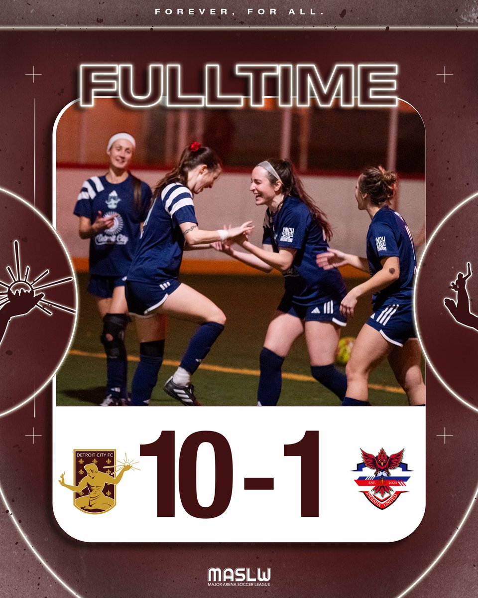 DetroitCityFC's tweet photo. 10 goals on the night to advance to 10-0 on the season! 

Information on MASL W Playoffs will be made available in the coming days. https://t.co/PVpxcZEsxR