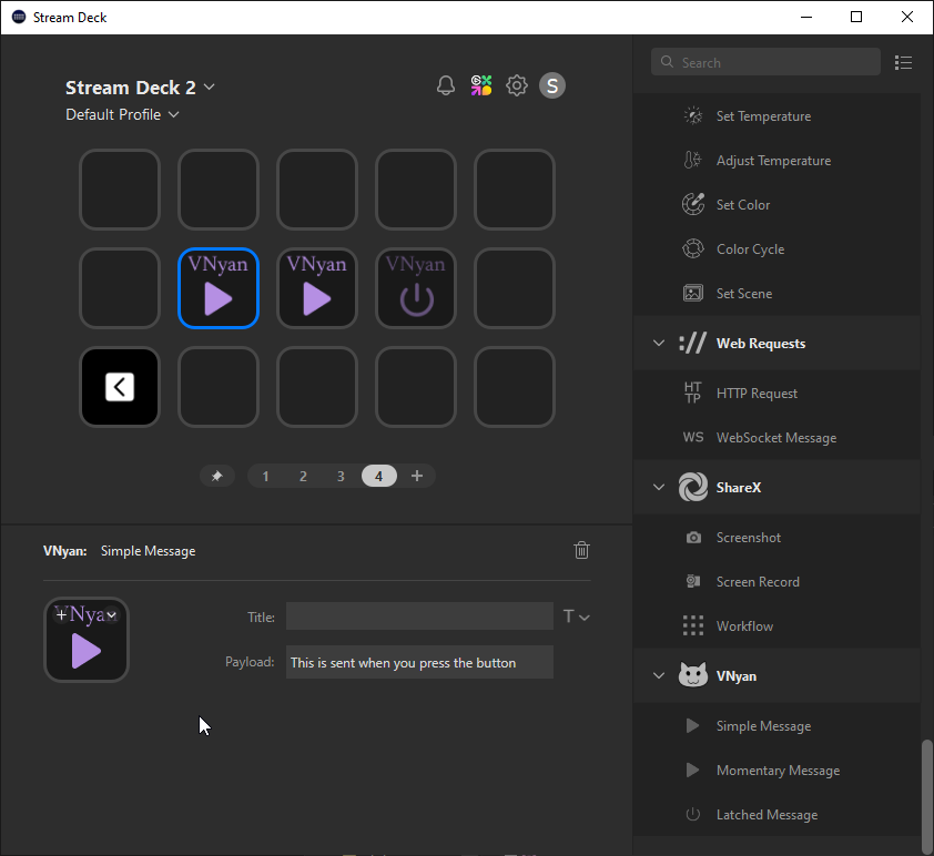 TimekeeperSena's tweet photo. The #VNyan plugin for #StreamDeck is now publicly available!

Lagless. Minimal configuration. Three different types of trigger. Control everything you want with a tap!

Download here: https://t.co/iqq8RJK1dL (You'll want the .streamDeckPlugin file. Just double-click!) https://t.co/01JvyITZrp