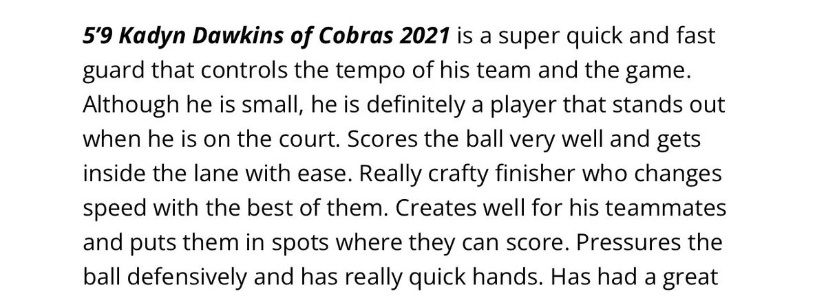 Khalil Shakir 🏀 (@coachkhalils) on Twitter photo What I wrote about Kadyn Dawkins (<a href="/336_Kadyn/">Kadyn Dawkins</a>) in 2020. The kid dominates the court on both ends and is almost impossible to stay in front of! Gets downhill with the best of them! What I wrote about Kadyn Dawkins (<a href="/336_Kadyn/">Kadyn Dawkins</a>) in 2020. The kid dominates the court on both ends and is almost impossible to stay in front of! Gets downhill with the best of them!