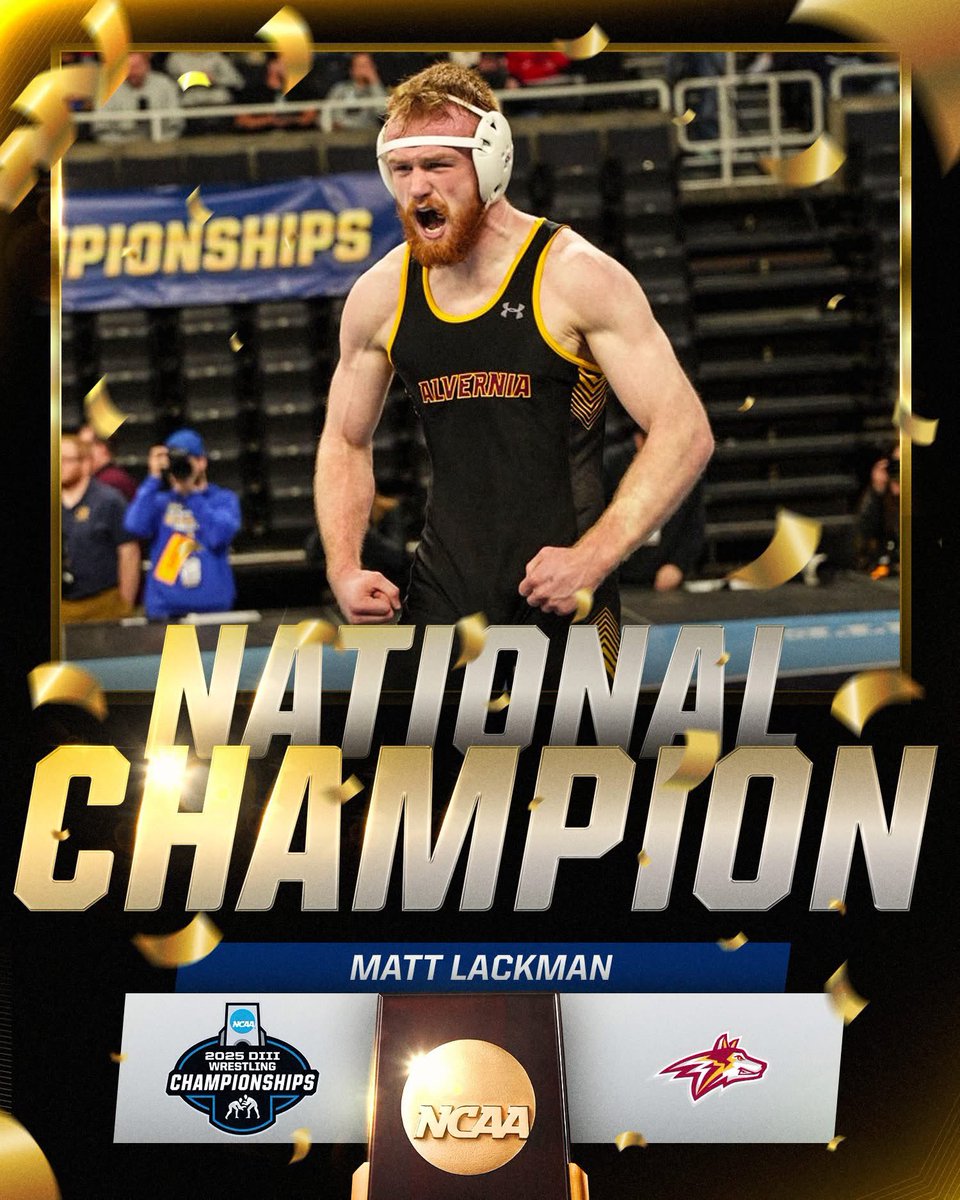 MrPatMineo's tweet photo. THE FIRST TO DO IT… 

Mark Samuel (@RoanokeCollege) and Matt Lackman (@AlverniaU) become pioneers, win their respective school’s first national championship trophies in wrestling! Congrats! 👏🏼 #d3Wrestle https://t.co/OFHfRaCxOz