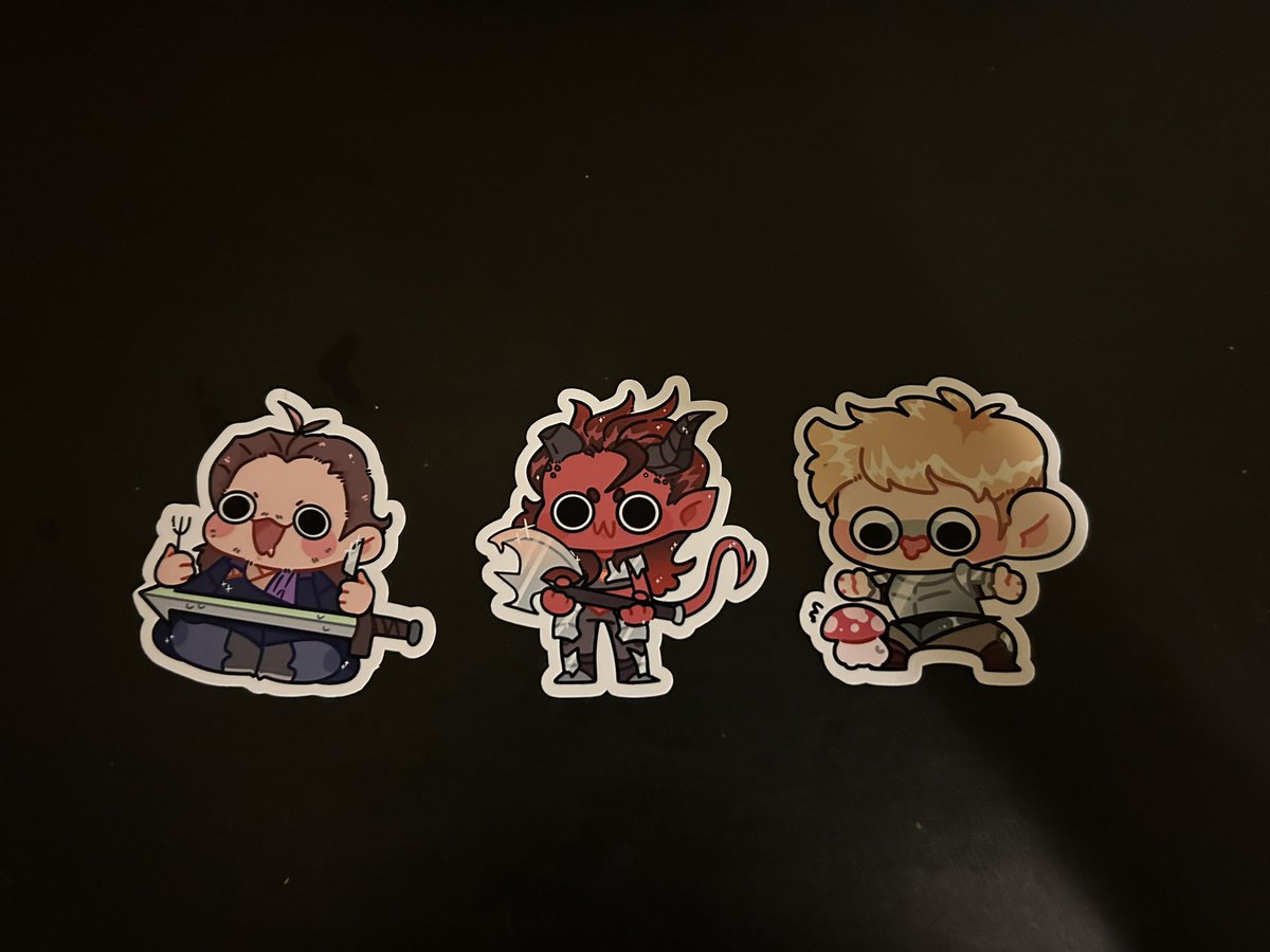 Sadboi1_exe's tweet photo. Some more stickers to add to my collection. The karlach, Gale and Laos stickers are from @robinyoten and the wind archer cookie sticker is from @teasomething https://t.co/aqFVhoRWnO