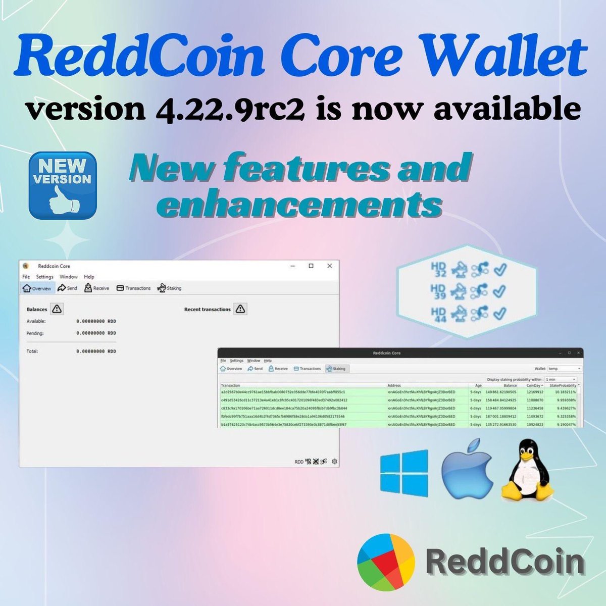 🚀 **ReddCoin Core Wallet 4.22.9rc2 is Here!** 🔴💻  

We’re rolling out the latest update, bringing **performance boosts, UI enhancements, and staking optimizations** to make your ReddCoin experience smoother than ever!  

🔹 **Faster Initial Sync** ⚡  
🔹 **Refined