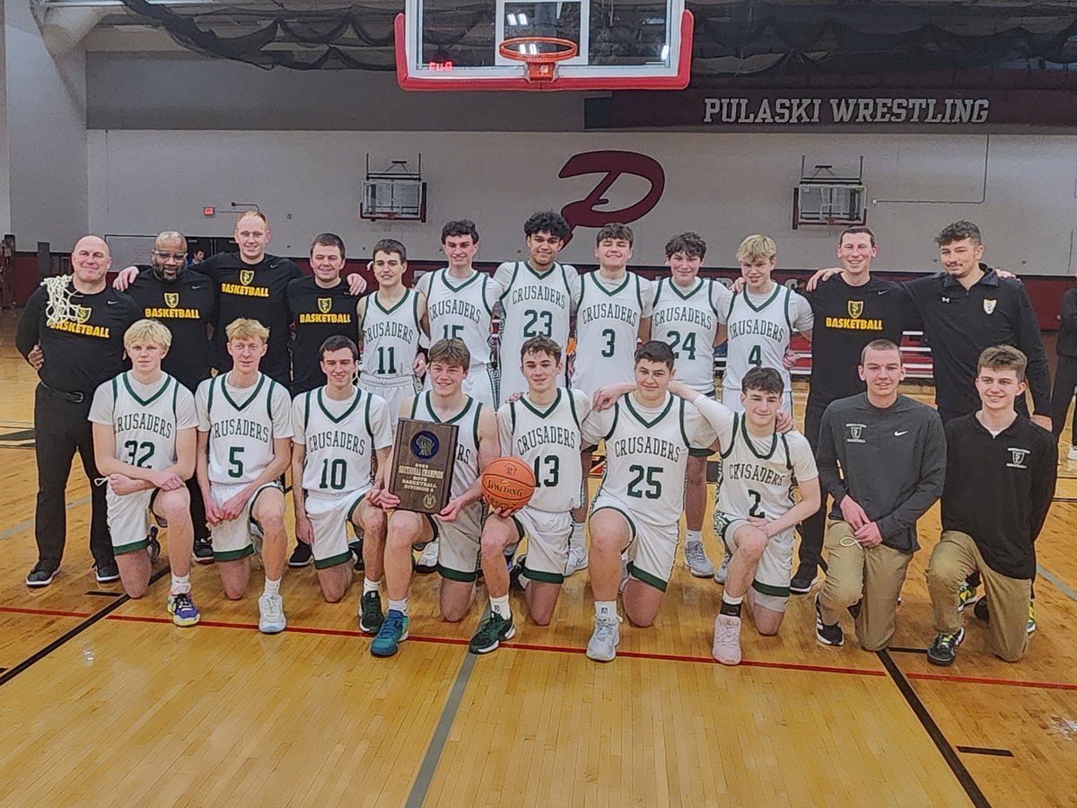 JordanLoppnow's tweet photo. Crusaders are headed to State for 1st time since the Jacob Ognacevic-led team in 2019.

WIAA D5 Boys BB Sectional Final:
Sheboygan Lutheran 68
Almond-Bancroft 37

SL-
Andrew Krueger 21p
Zach Leonhard 17p

AB-
Ayden Phillips 15p

Eagles went 23-6 under 1st year HC Keith Dernbach. https://t.co/FLaTvTZEvl