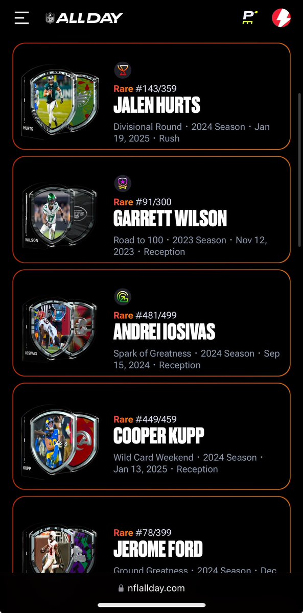 ScandNorse's tweet photo. Thank you so much @Banana_Mac_ @flowty_io @jamesdillonbond for the 100 flow shopping spree!!! I spent it on @NFLALLDAY moments! #nflallday #flowty https://t.co/x2KKlsf6bi
