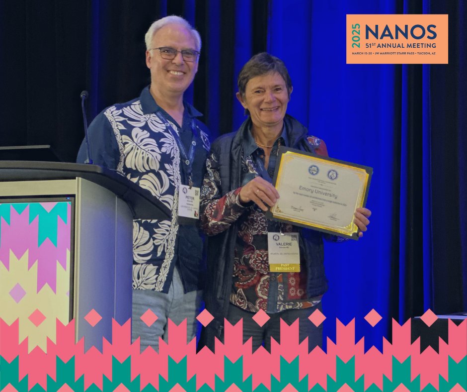 Congrats to this year's winner of the NOVEL Top Institutional Contributor Award, Emory University!!

#nanos #nanos2025 #nanosconnect #nanosannualmeeting