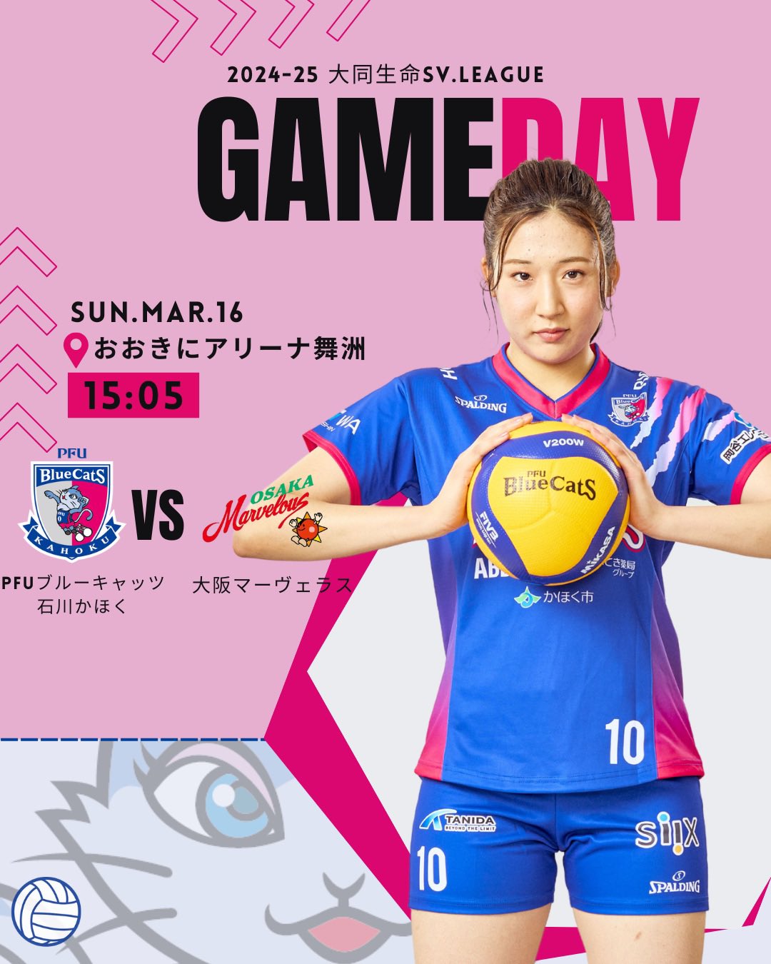バルデスメリーササインボールPFUブルーキャッツ