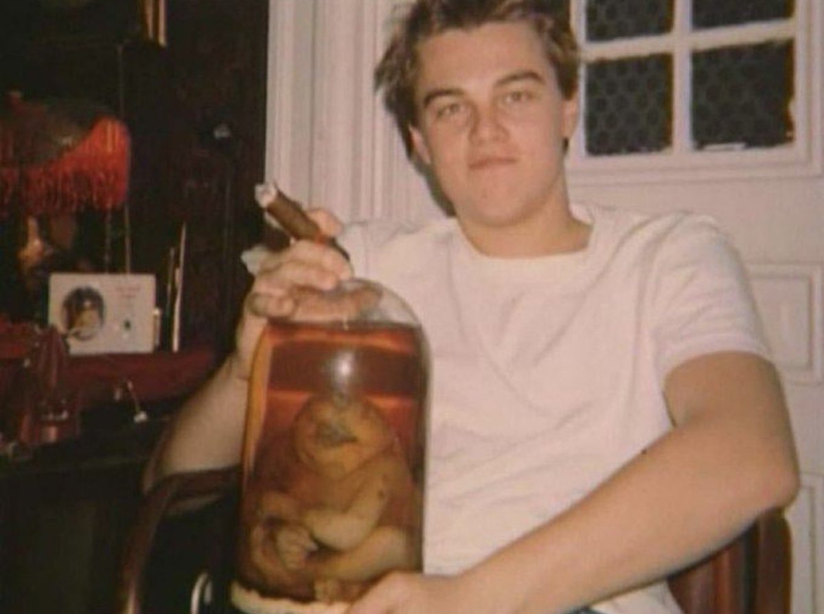Alex_Cognition's tweet photo. @BenFordhamLive The infamous photo of the Leo holding a dead baby in a jar. IYKYK. https://t.co/qFYDWILSBt