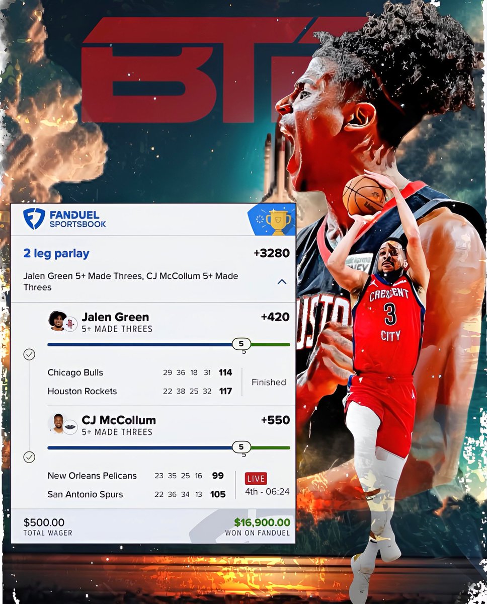 BTBSupport's tweet photo. Green x McCollum Bombs 💣💣

(@JFar2Nice) 🧞‍♂️ 

+3280✅

$500 ➡️ $16,900 💰💰 

The Goat is about to go on a run 💨 

https://t.co/j4ckHLe9pI https://t.co/3ZinrRONbl