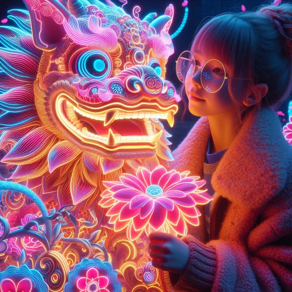 #シーサー定期
華とシーサー🌸✖︎🦁✖︎👓