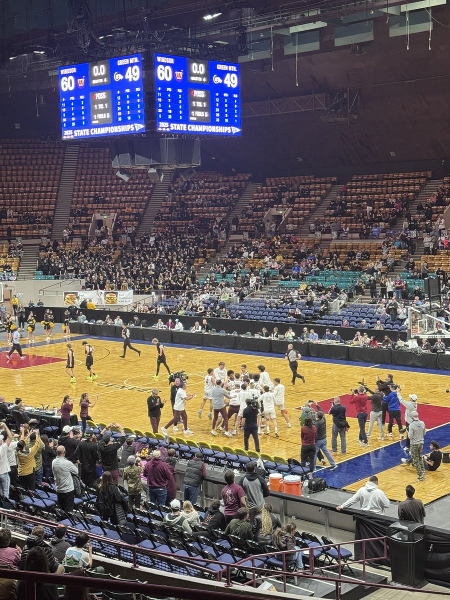 <a href="/WindsorHSHoops/">Windsor Basketball</a> your 5A State Champs! First title since 1924 with the 60-49 win. 

<a href="/_maddensmiley5/">Madden Smiley</a> stellar night on both ends of the floor and 25 points. <a href="/johnbackhaus25/">John Backhaus</a> finishes with 18.

Great season for Green Mountain <a href="/SamuelMielenz3/">Samuel Augustus Mielenz</a> finished with 20. 
<a href="/PrepHoops/">Prep Hoops 🏀</a> <a href="/PrepHoopsCO/">Prep Hoops Colorado</a>