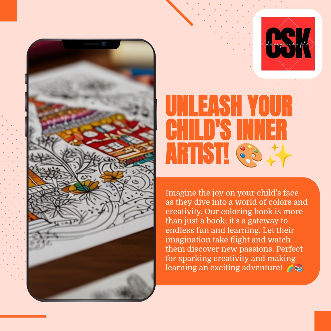 CSKDesignCrafts's tweet image. Should you spark creativity in your kids? 🎨 

This coloring book is the perfect companion for endless fun and learning! 🌟 

Order now and let their imagination soar! 

Check out my newest coloring books! 

cskdesigncrafts.com

#CreativityForKids #ColoringBookFun