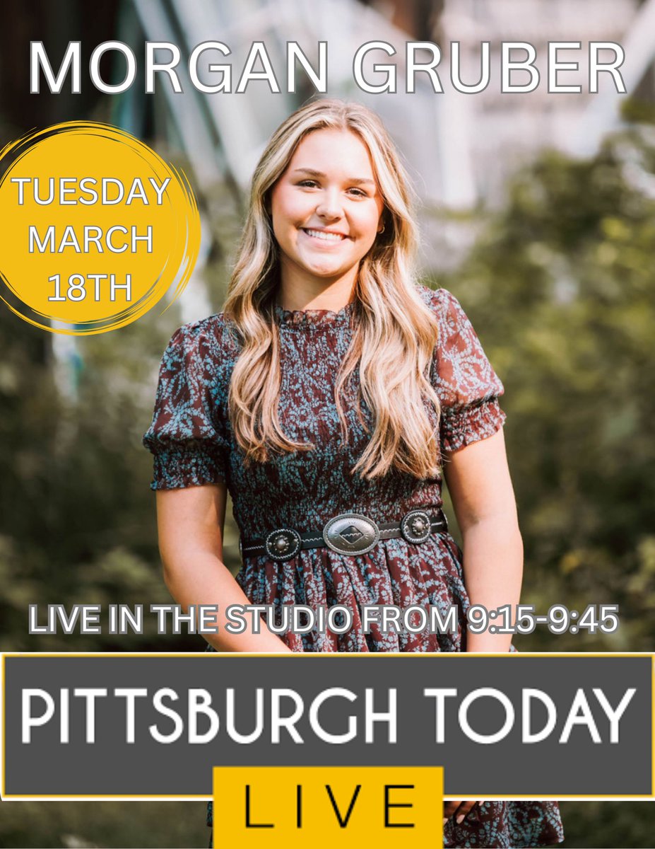 I’m so excited to let you guys know. I will be on Pittsburgh Today Live on Tuesday, March 18th! I am so excited for this opportunity. I will be playing a few minutes of one of my songs in the studio as well as answering some questions for y'all to get to know me better!