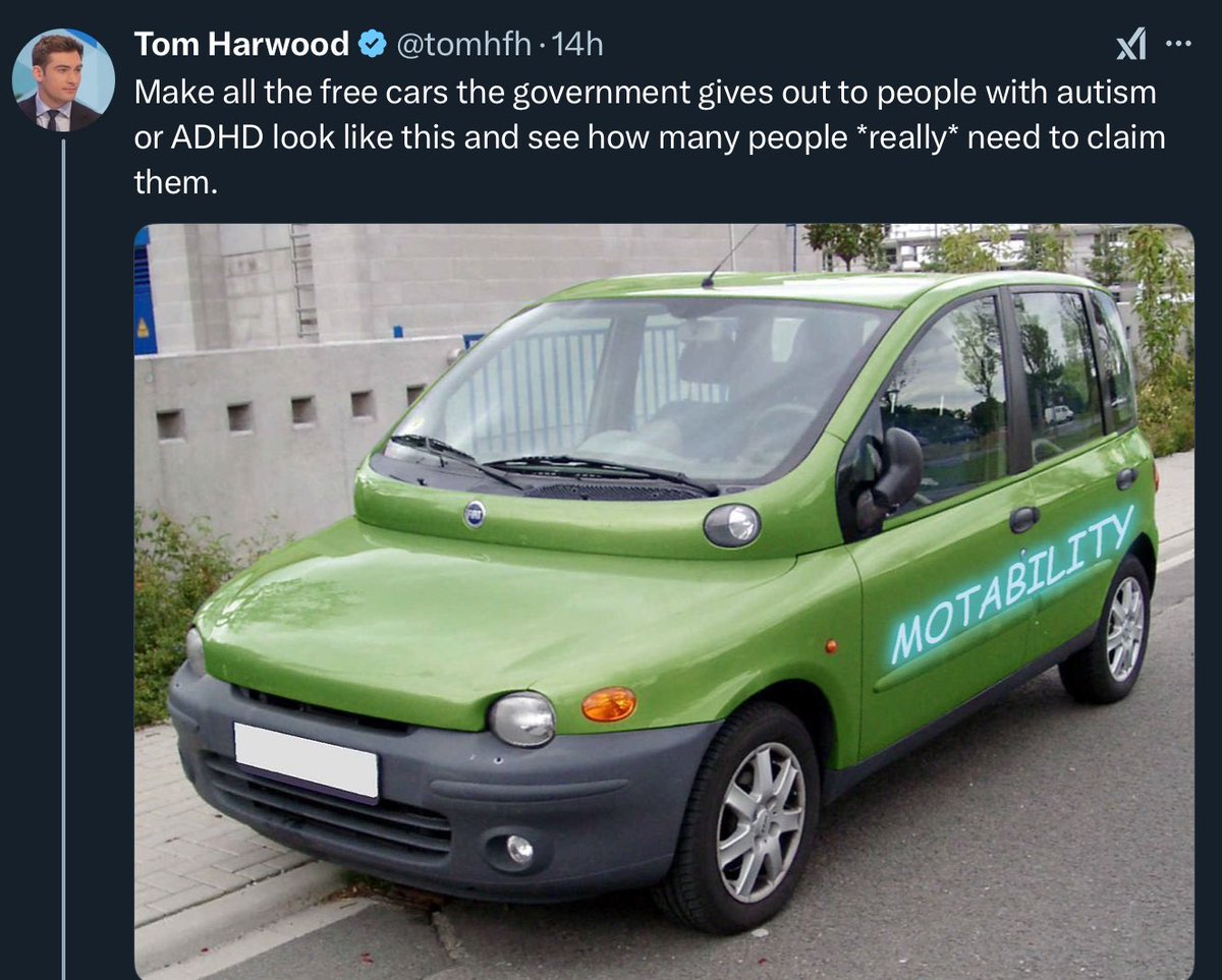 Here is Tom. Tom knows people with autism or ADHD don’t get a free car.
No-one gets a free car.
IF you get the HIGHEST rate mobility on PIP you are eligible to pay to lease a car from the mobility allowance.
Tom is being deliberately malicious/touting for clicks
Don’t be like Tom