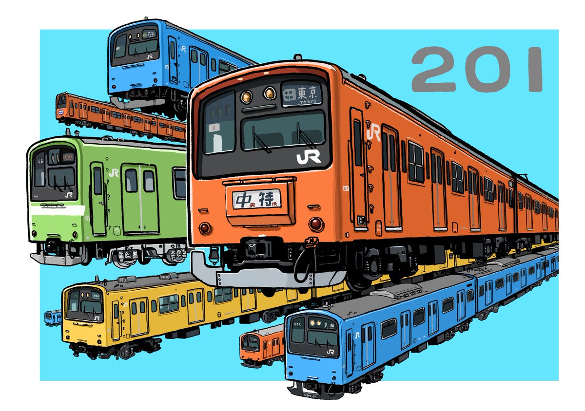 「省エネ電車 201系 描きました。 」|武ぐし/ぐそくむしのイラスト