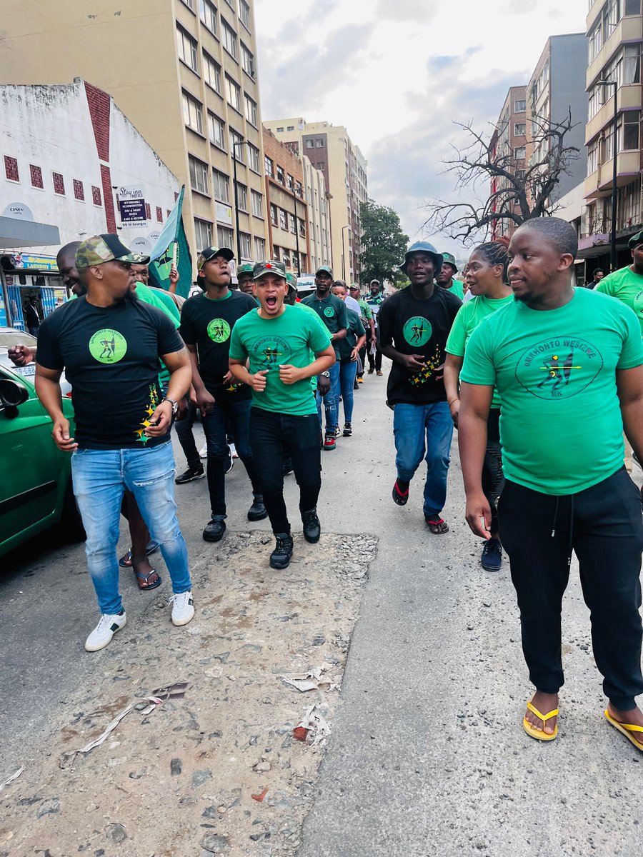 First Ever Visibility Campaign in DBN CBD. 

We were there to participate and witness the mighty strength of the MK Party and it is becoming more stronger day by day.

As we prepare for a National Shutdown against VAT increase.

Until Victory 🟢⚫️🟢✊🏽