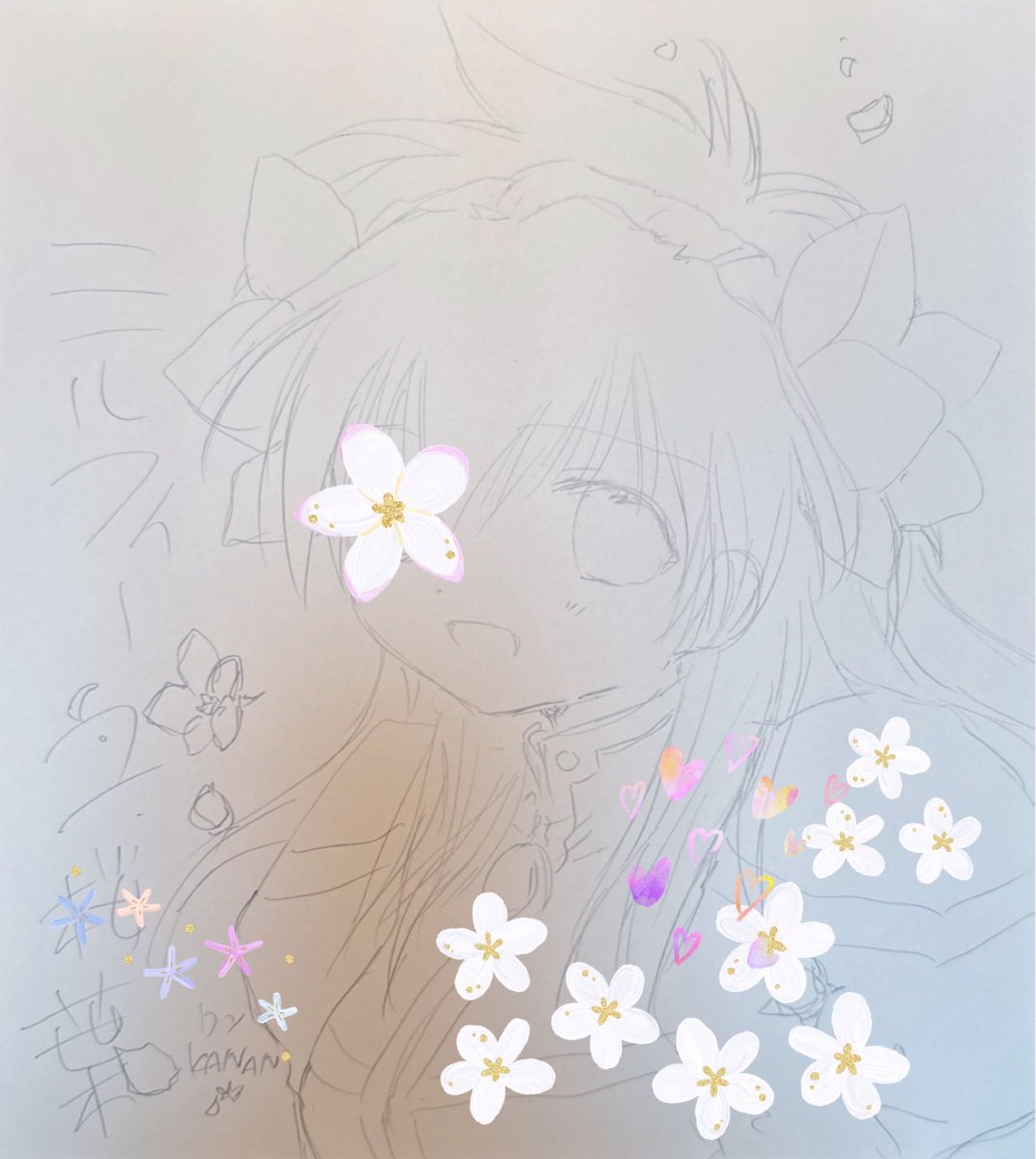 🌙FUNDIY STORE ギャラクシーエンジェル セミオーダー色紙 下描き