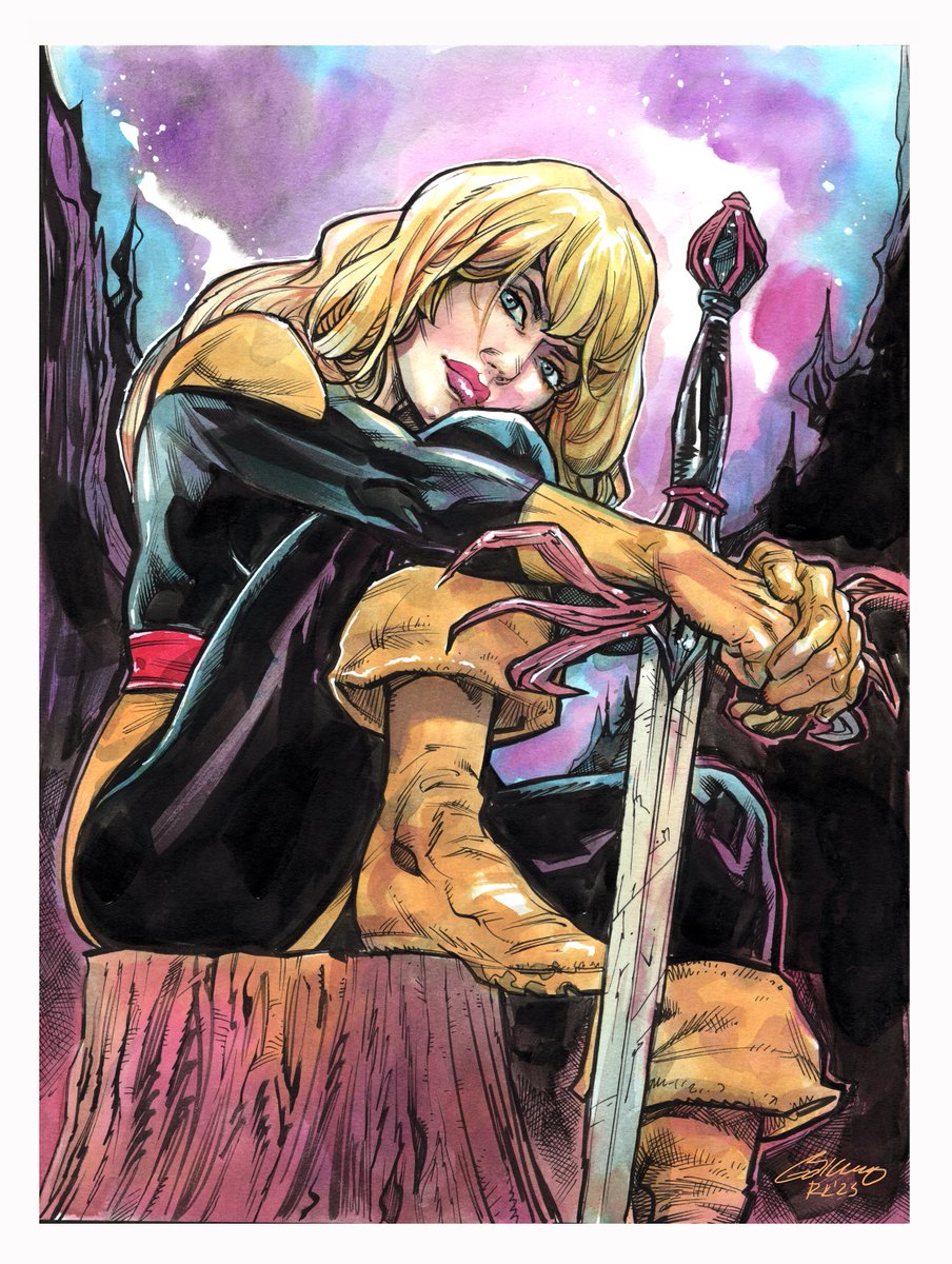funrama's tweet photo. This week's eBay auction: Magik from The New Mutants, Inks and watercolors, 9X12 paper. My ebay: funrama https://t.co/DWNYeevKhD