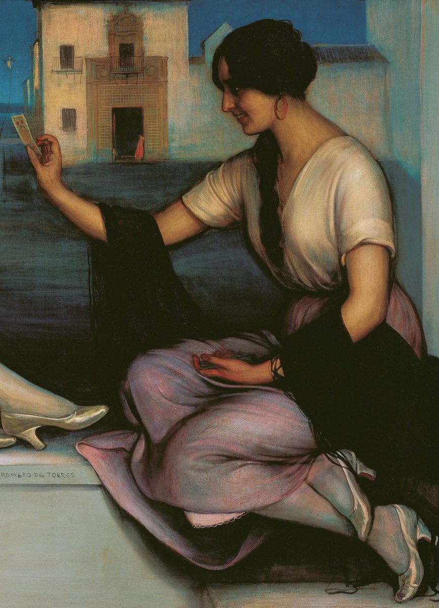 Julio Romero de Torres - Pintor español (1874 - 1930)
"La Buenaventura" (1920)
Óleo sobre lienzo, 106 x 163 cm. (Detalle)
Colección Carmen Thyssen-Bornemisza