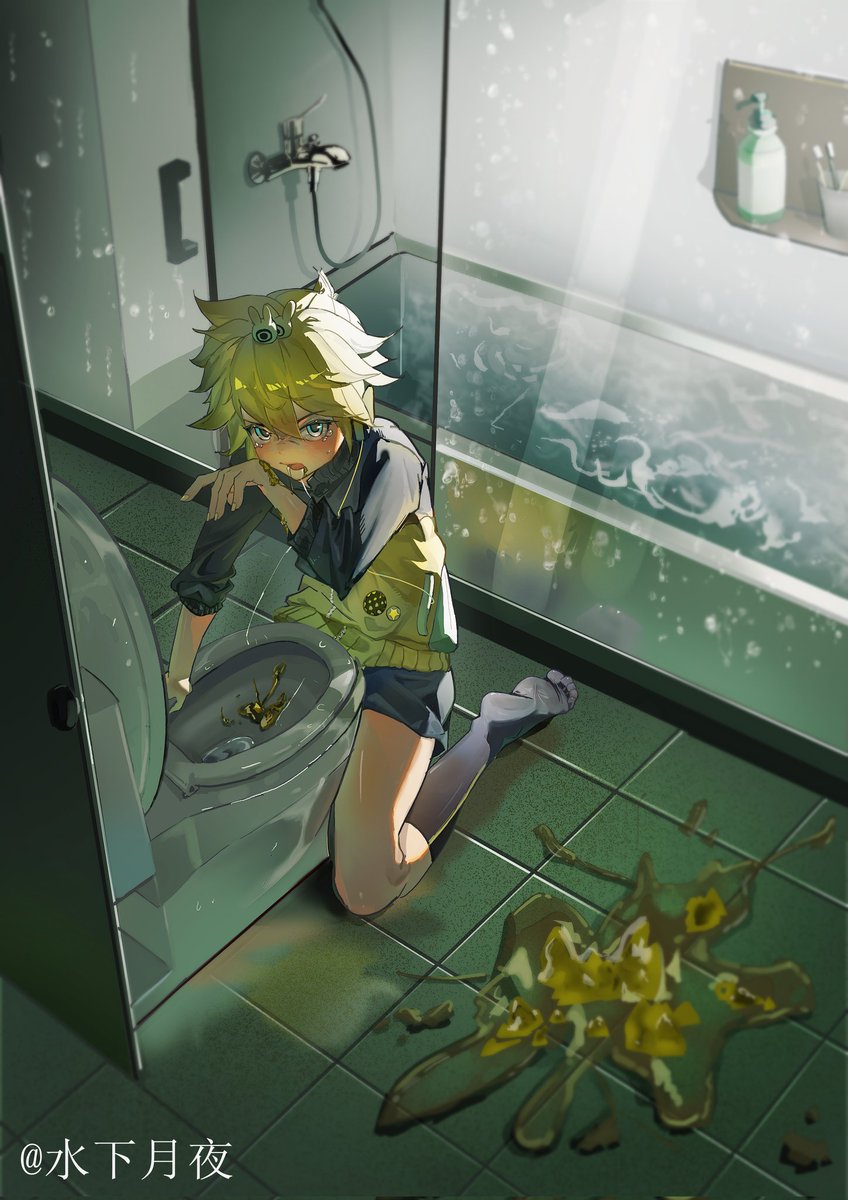 #鏡音レン
吃香蕉吃到吐的连