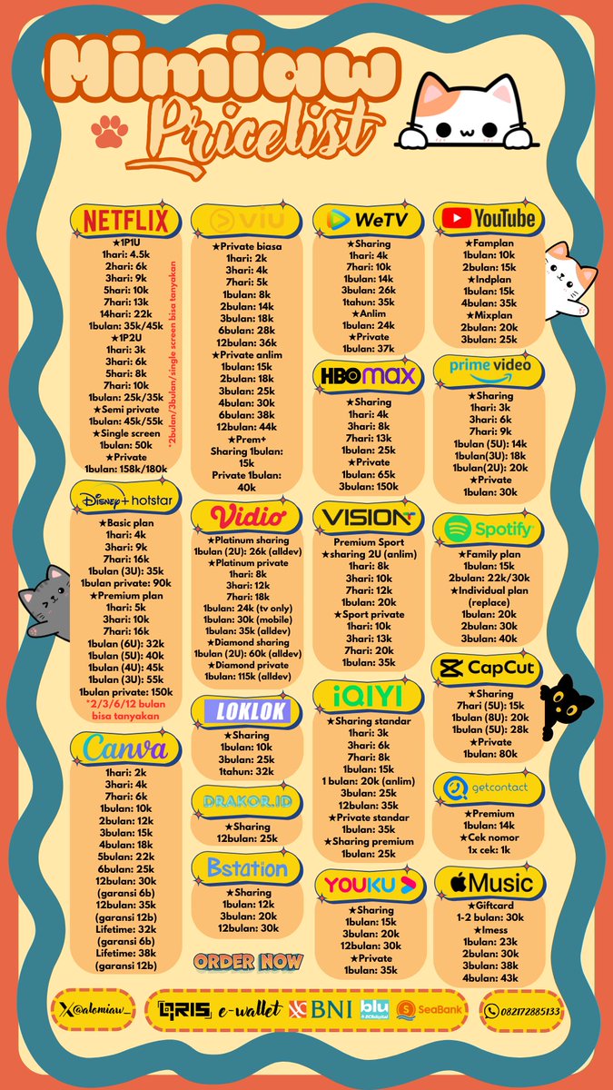 ₊˚ ayo mampir jajan app prem di mimiaw! 🐈🎀 app yang ga ada di pl boleh tanyakan dulu yaa 🍭 ୧ ࣪ ⑅ 
💳 —— avail payment by qris &amp; all e-wallet 
📎 —— aku bisa cek no gtc juga!

♡ . .  ✉️ proof : t.me/cekmimiaw
♡ . .  📞 order : bit.ly/wa-mimiaw
#zonauang