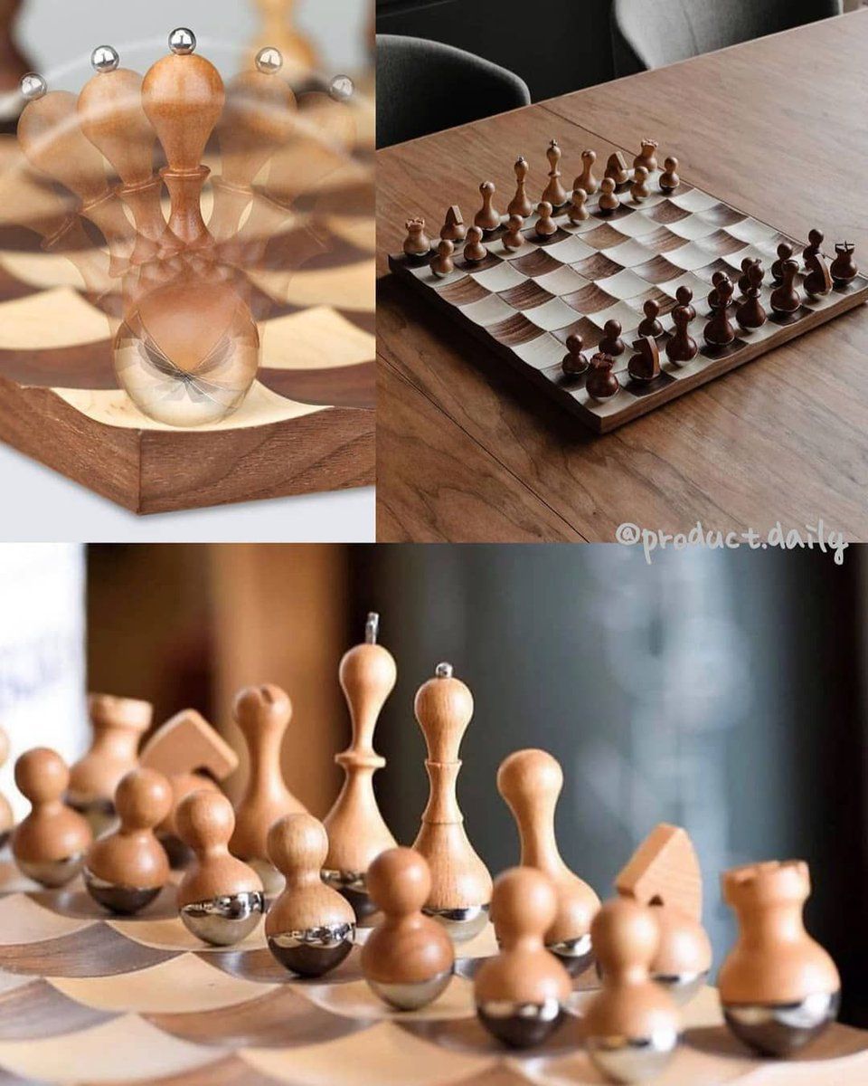 The Wooble Chess Set by Umbra Design